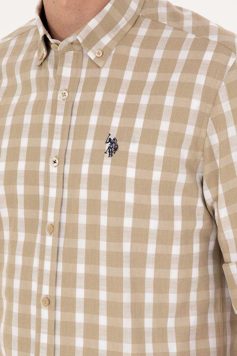 Erkek Açık Haki Uzun Kollu Gömlek - 50288665015