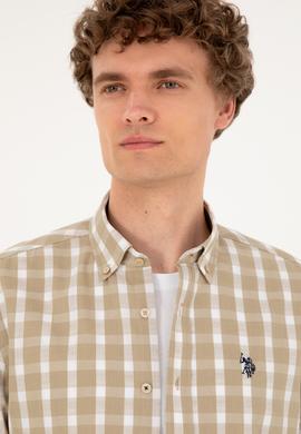 Erkek Açık Haki Uzun Kollu Gömlek - 50288665015