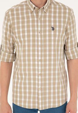 Erkek Açık Haki Uzun Kollu Gömlek - 50288665015