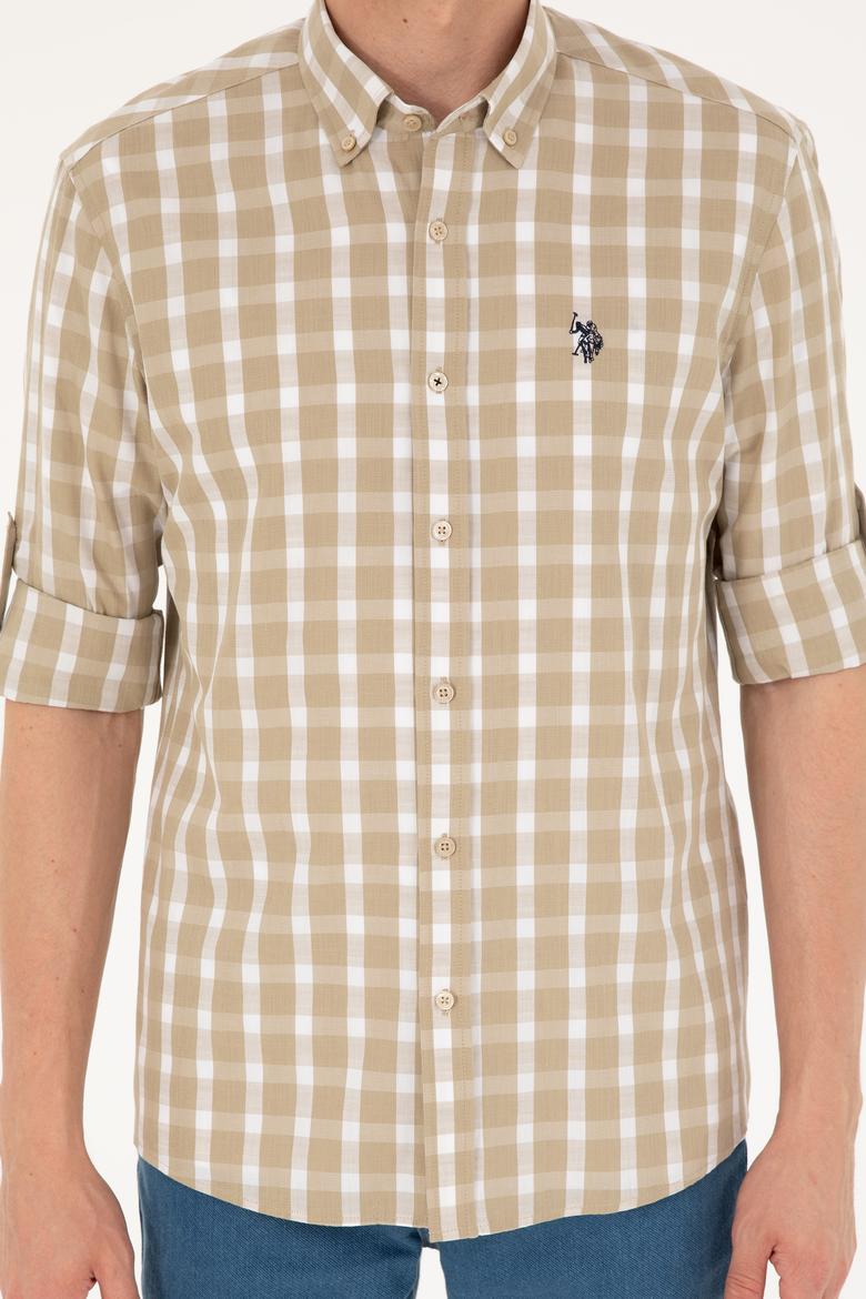 Erkek Açık Haki Uzun Kollu Gömlek - 50288665015