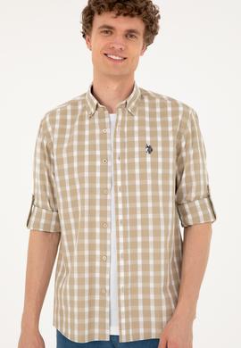 Erkek Açık Haki Uzun Kollu Gömlek - 50288665015