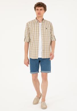 Erkek Açık Haki Uzun Kollu Gömlek - 50288665015