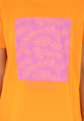 Kadın Turuncu Bisiklet Yaka Tişört - 50294760016