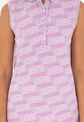 Kadın Lila Kolsuz Polo Yaka Tişört - 50282902008