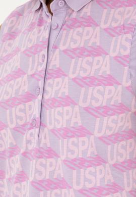 Kadın Lila Kolsuz Polo Yaka Tişört - 50282902008