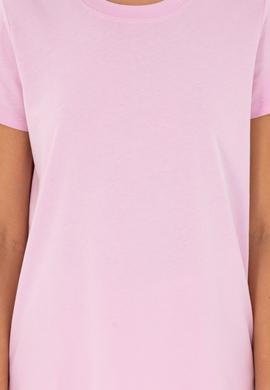 Kadın Pembe Bisiklet Yaka Basic Tişört - 50296152041