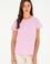 Kadın Pembe Bisiklet Yaka Basic Tişört