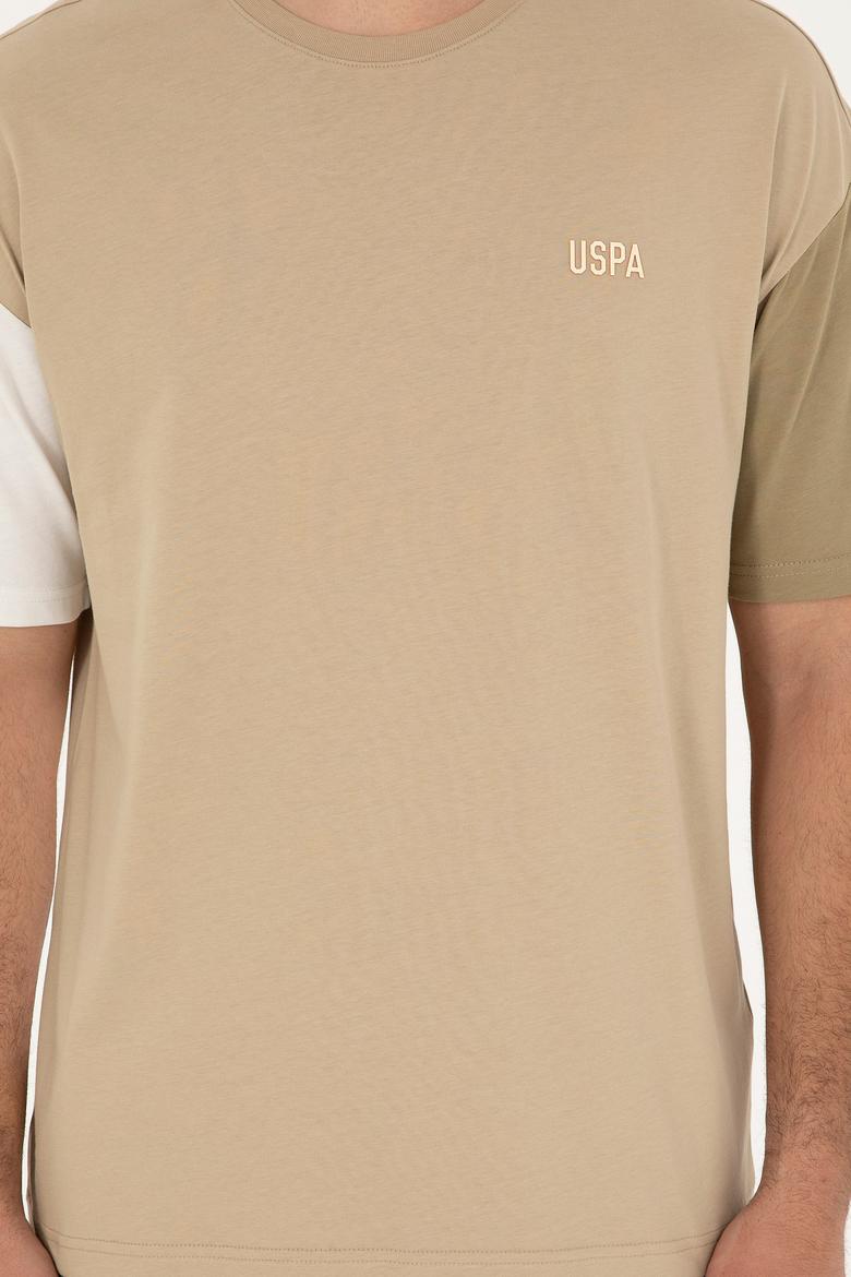 Erkek Comfort Fit Bisiklet Yaka Açık Haki Tişört - 50287041036