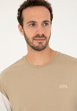 Erkek Comfort Fit Bisiklet Yaka Açık Haki Tişört - 50287041036