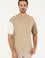 Erkek Comfort Fit Bisiklet Yaka Açık Haki Tişört