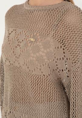 Kadın Açık Haki Bisiklet Yaka Kazak - 50280425007