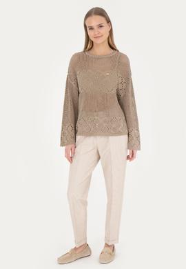 Kadın Açık Haki Bisiklet Yaka Kazak - 50280425007