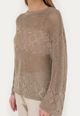 Kadın Açık Haki Bisiklet Yaka Kazak - 50280425007