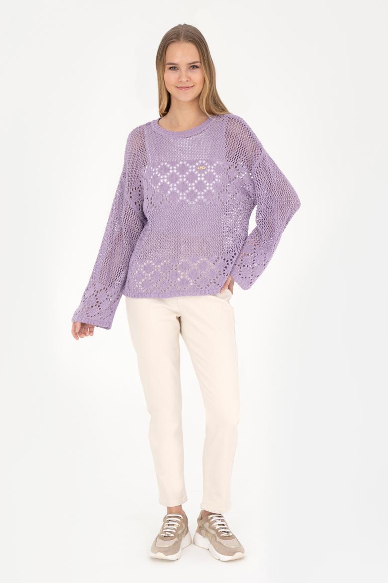 Kadın Lila Bisiklet Yaka Kazak - 50280425011