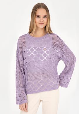 Kadın Lila Bisiklet Yaka Kazak - 50280425011