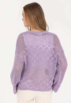 Kadın Lila Bisiklet Yaka Kazak - 50280425011