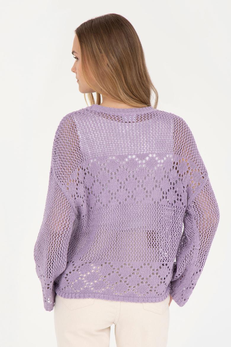 Kadın Lila Bisiklet Yaka Kazak - 50280425011