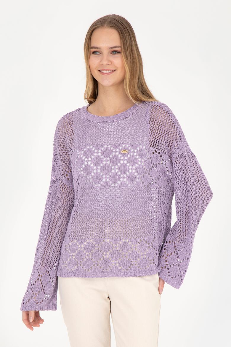 Kadın Lila Bisiklet Yaka Kazak - 50280425011