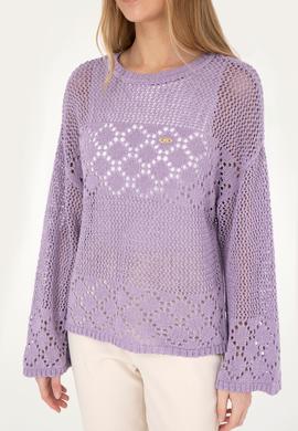 Kadın Lila Bisiklet Yaka Kazak - 50280425011