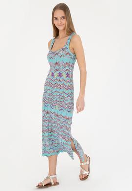 Kadın Mint Bisiklet Yaka Triko Elbise - 50280458011