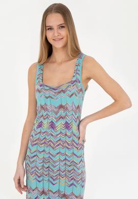 Kadın Mint Bisiklet Yaka Triko Elbise - 50280458011