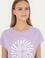 Kadın Lila Bisiklet Yaka Tişört