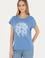Kadın Koyu Mavi Bisiklet Yaka Tişört