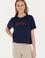 Kadın Lacivert Bisiklet Yaka Tişört