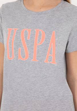 Kadın Gri Melanj Bisiklet Yaka Tişört - 50285843007