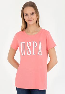 Kadın Neon Pembe Bisiklet Yaka Tişört - 50285843049