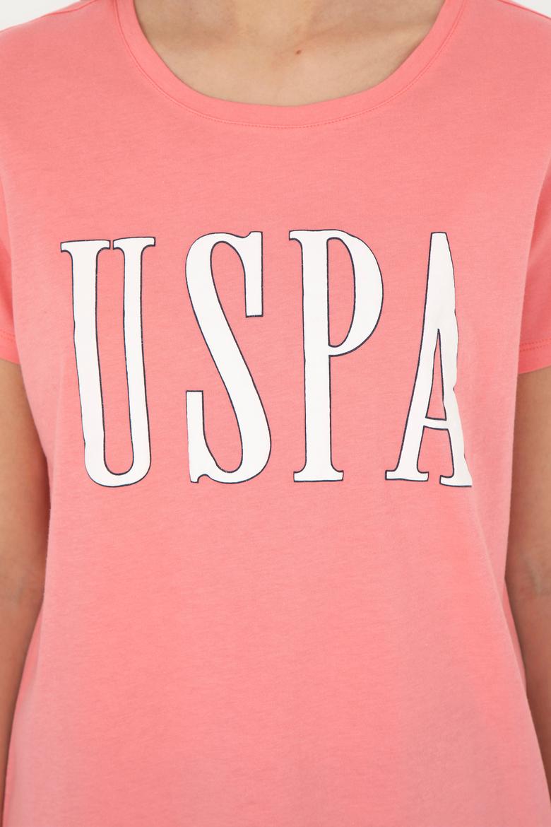 Kadın Neon Pembe Bisiklet Yaka Tişört - 50285843049