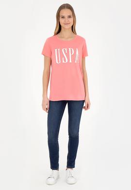 Kadın Neon Pembe Bisiklet Yaka Tişört - 50285843049