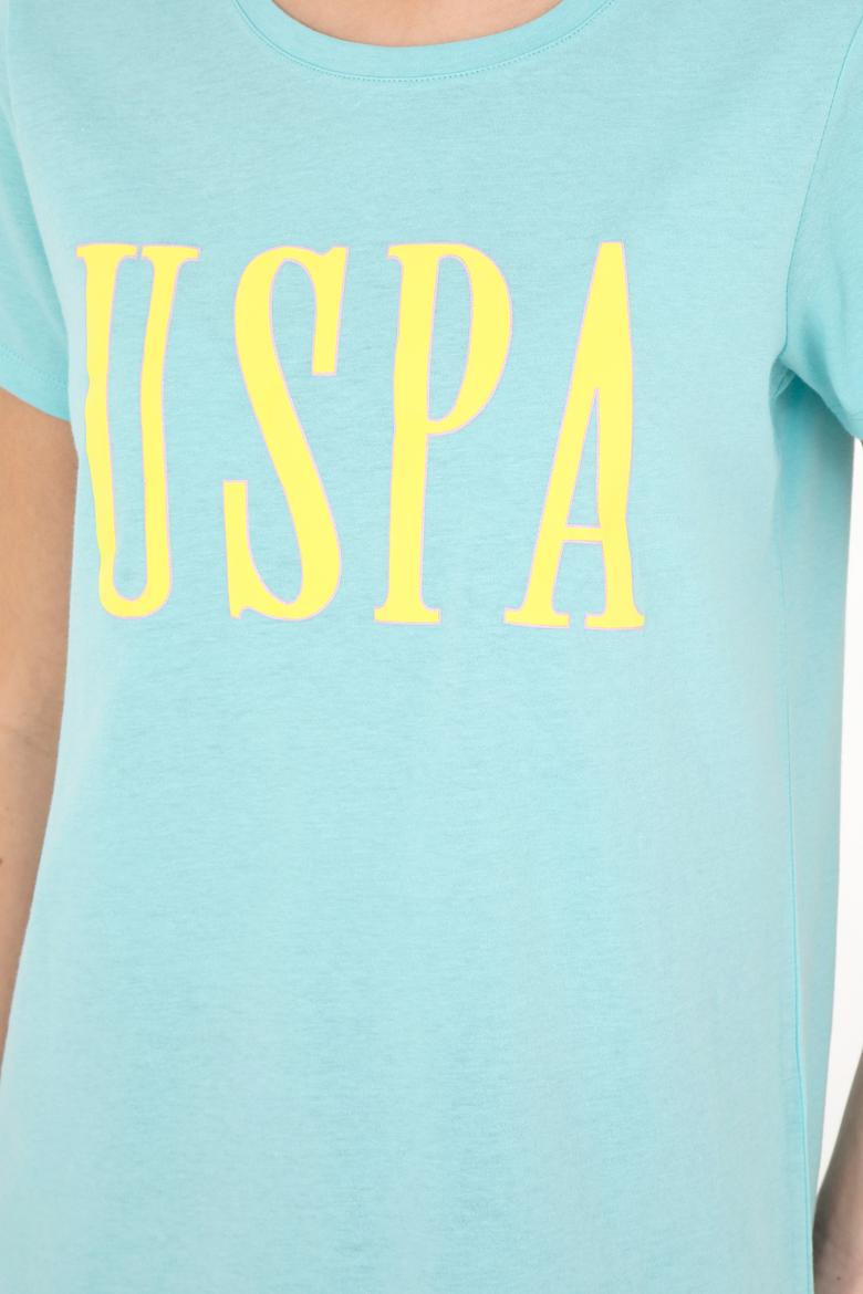 Kadın Mint Bisiklet Yaka Tişört - 50285843081