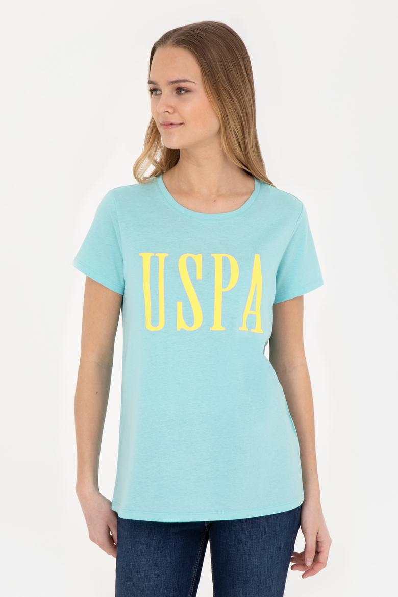 Kadın Mint Bisiklet Yaka Tişört - 50285843081