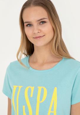 Kadın Mint Bisiklet Yaka Tişört - 50285843081