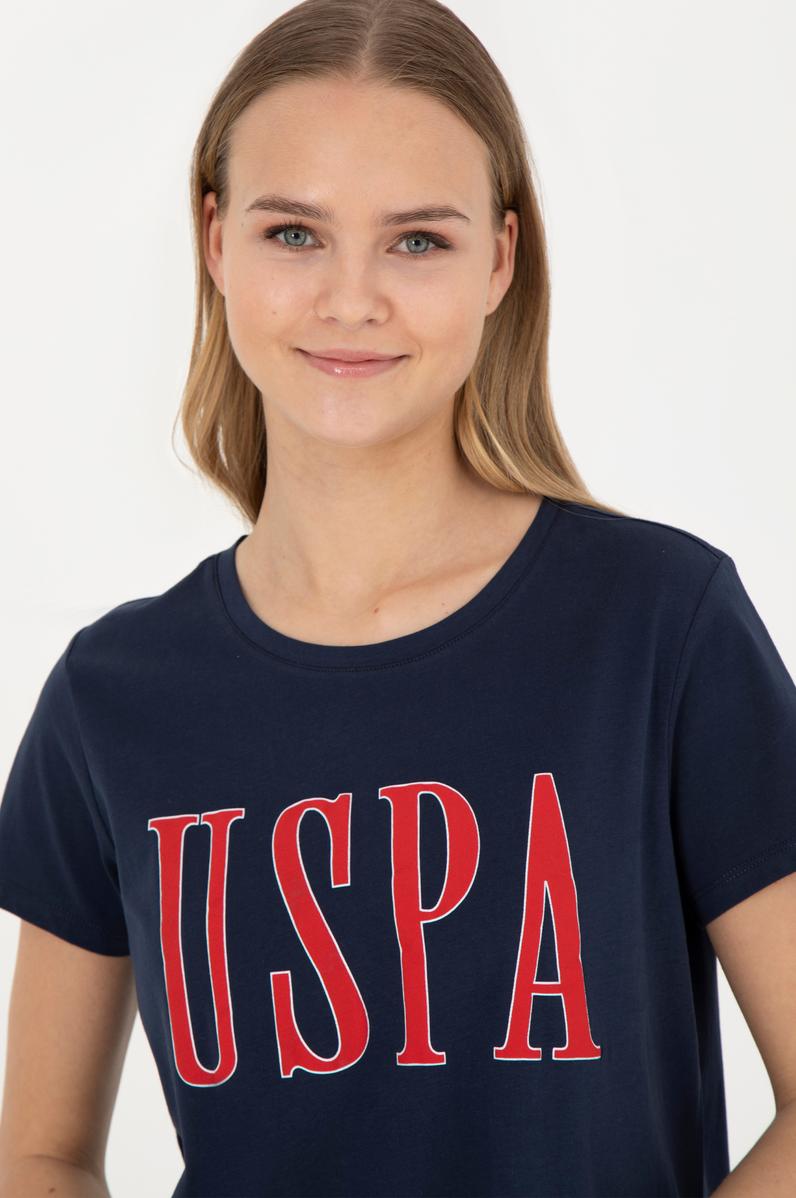 Kadın Lacivert Bisiklet Yaka Tişört