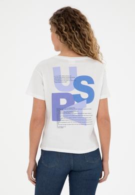 Kadın Ekru Bisiklet Yaka Tişört - 50282900004