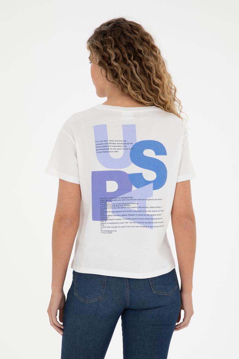 Kadın Ekru Bisiklet Yaka Tişört - 50282900004