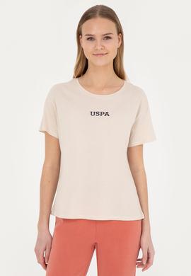 Kadın Krem Bisiklet Yaka Tişört - 50285886003