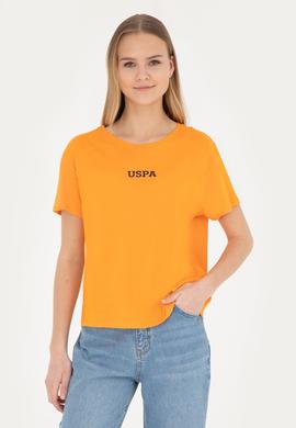 Kadın Turuncu Bisiklet Yaka Tişört - 50285886022