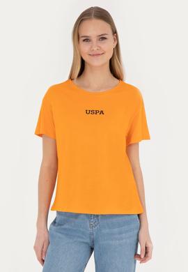 Kadın Turuncu Bisiklet Yaka Tişört - 50285886022