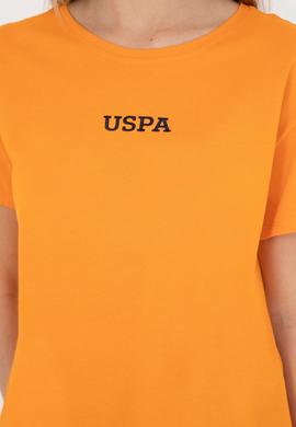 Kadın Turuncu Bisiklet Yaka Tişört - 50285886022