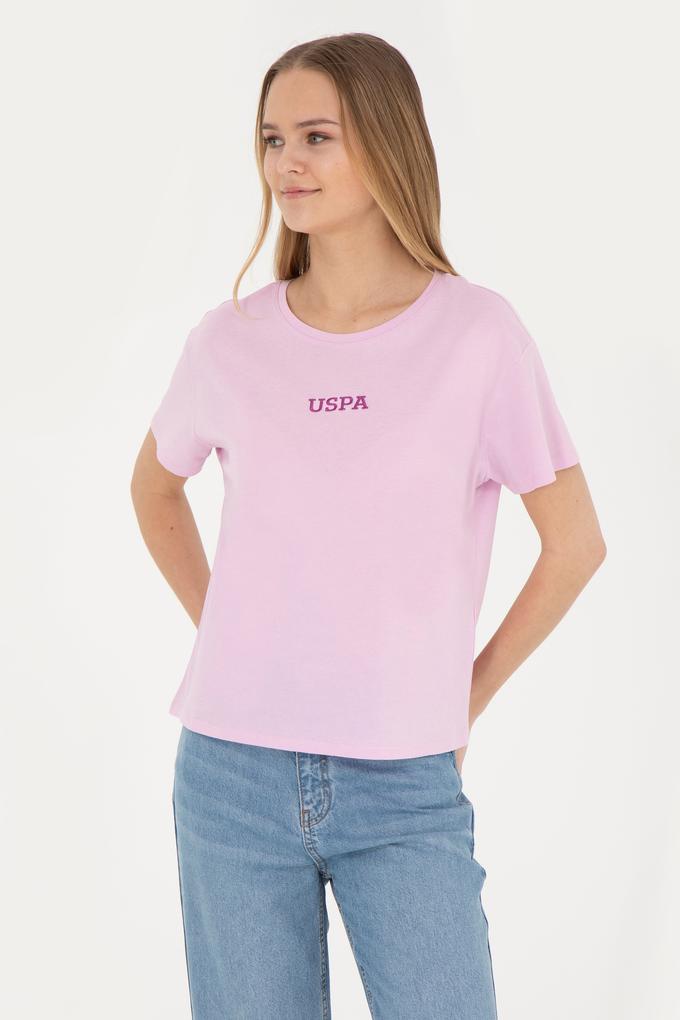 Kadın Pembe Bisiklet Yaka Tişört