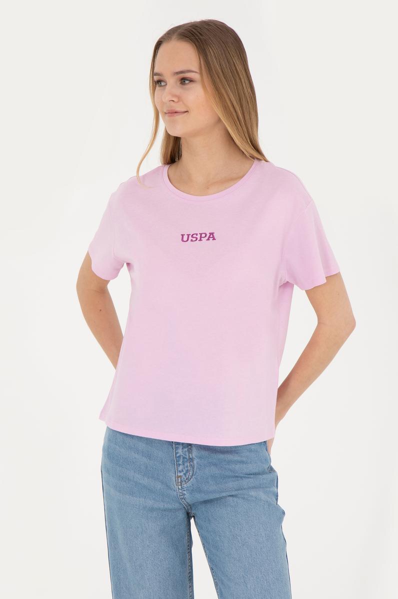 Kadın Pembe Bisiklet Yaka Tişört