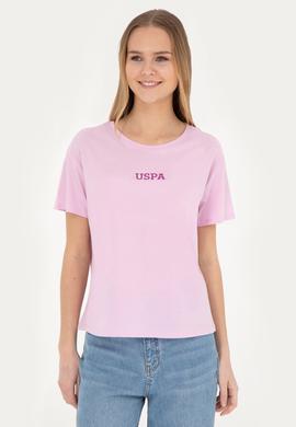 Kadın Pembe Bisiklet Yaka Tişört - 50285886029