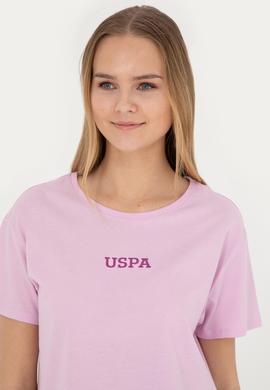 Kadın Pembe Bisiklet Yaka Tişört - 50285886029