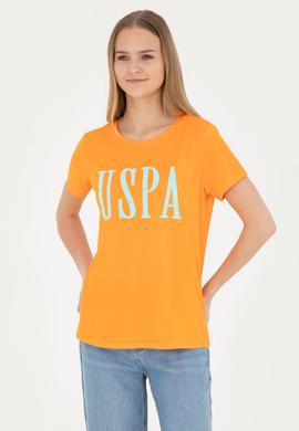 Kadın Turuncu Bisiklet Yaka Tişört - 50285843041