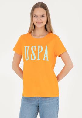 Kadın Turuncu Bisiklet Yaka Tişört - 50285843041
