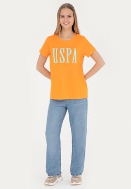 Kadın Turuncu Bisiklet Yaka Tişört - 50285843041