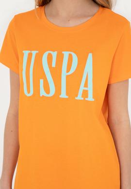 Kadın Turuncu Bisiklet Yaka Tişört - 50285843041